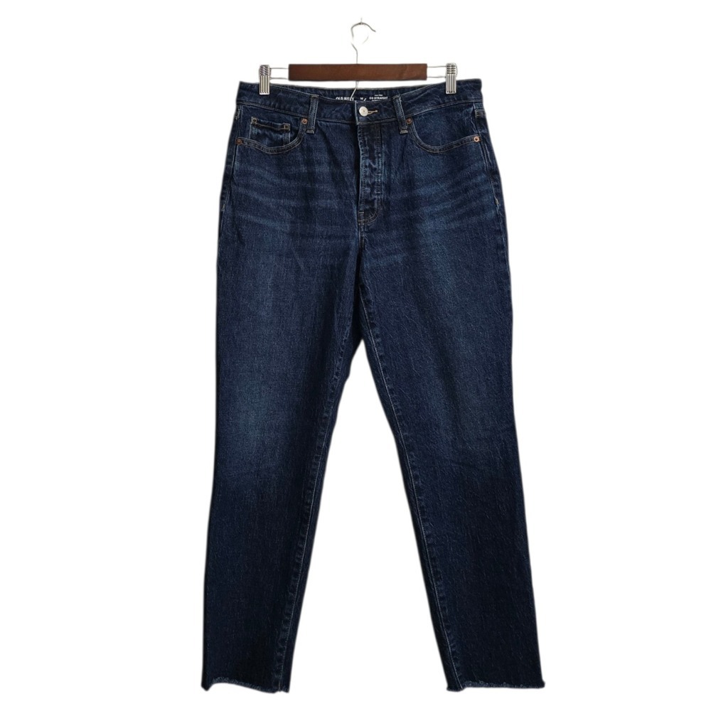 Old Navy High Rise OG Straight Leg Raw Hem Button Fly Jeans In Twila Sz 10
